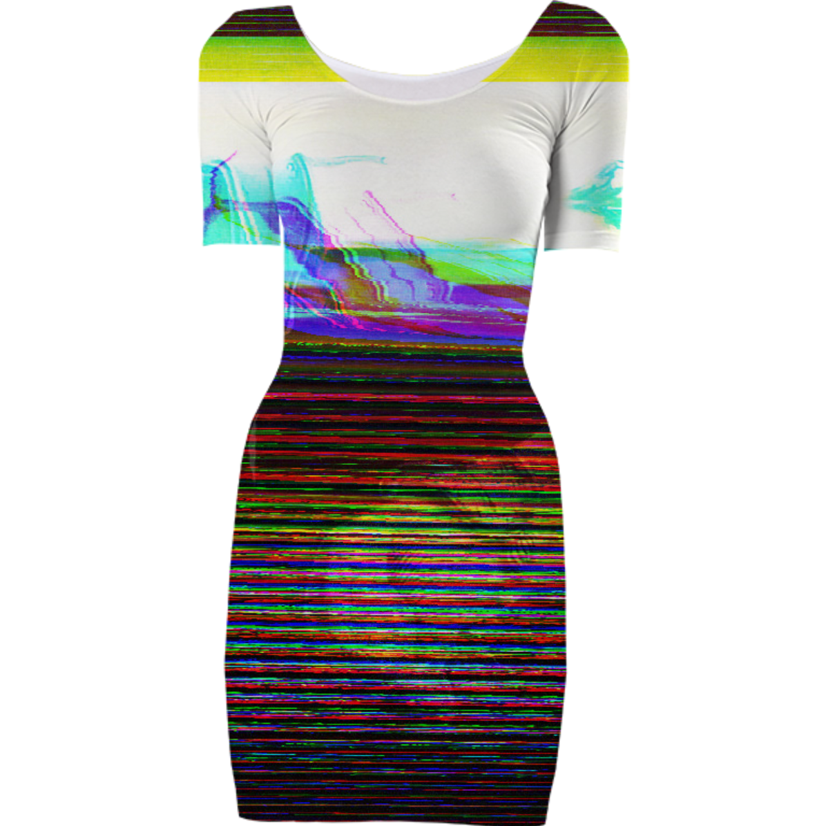 Shop GLITCH ART - MELT WITH YOU Bodycon Dress by DamageLtd. | Print All ...