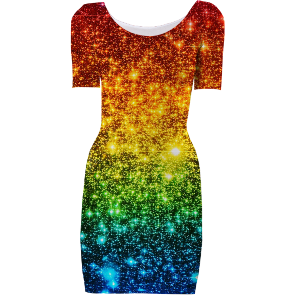 Shop Rainbow Astral Glitter Bodycon Dress Bodycon Dress by Johari Smith ...