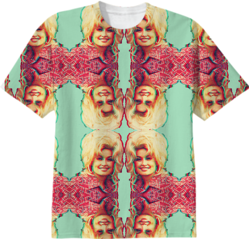 Shop Dolly Paron Live and in 3D Cotton T-shirt by pinegreen-pinkglass ...