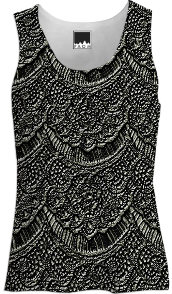 Shop Black Brocade Tank Top Women by Forever Yours | Print All Over Me