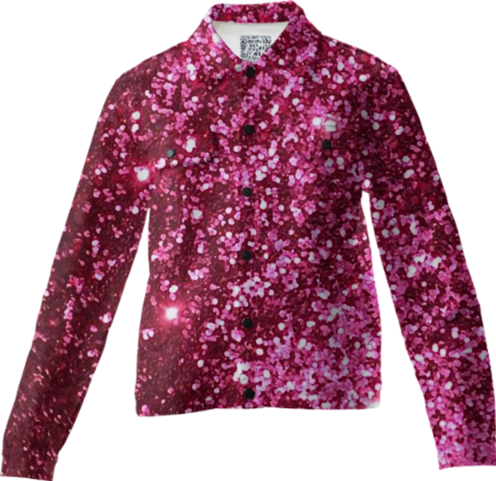 Shop pink glitter jacket Twill Jacket by GossipRag | Print All Over Me