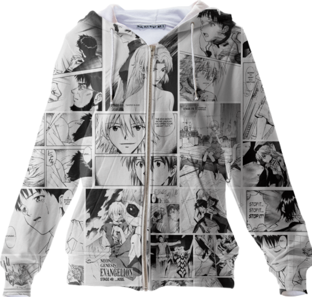 Shop Evangelion Manga  Zip Hoodie  Zip Up Hoodie  by 